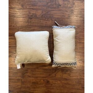 Croscill Paloma Set Of Two Beige With Blue Embroidery Decorative Bed Pillows